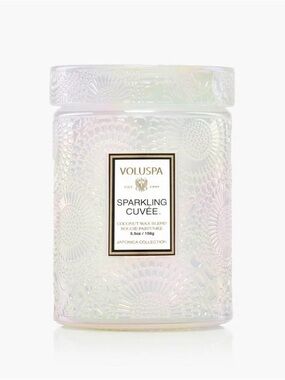 Voluspa White Textured Jar Candle SPARKLING CUVÉE
Small Jar Candle NWOT